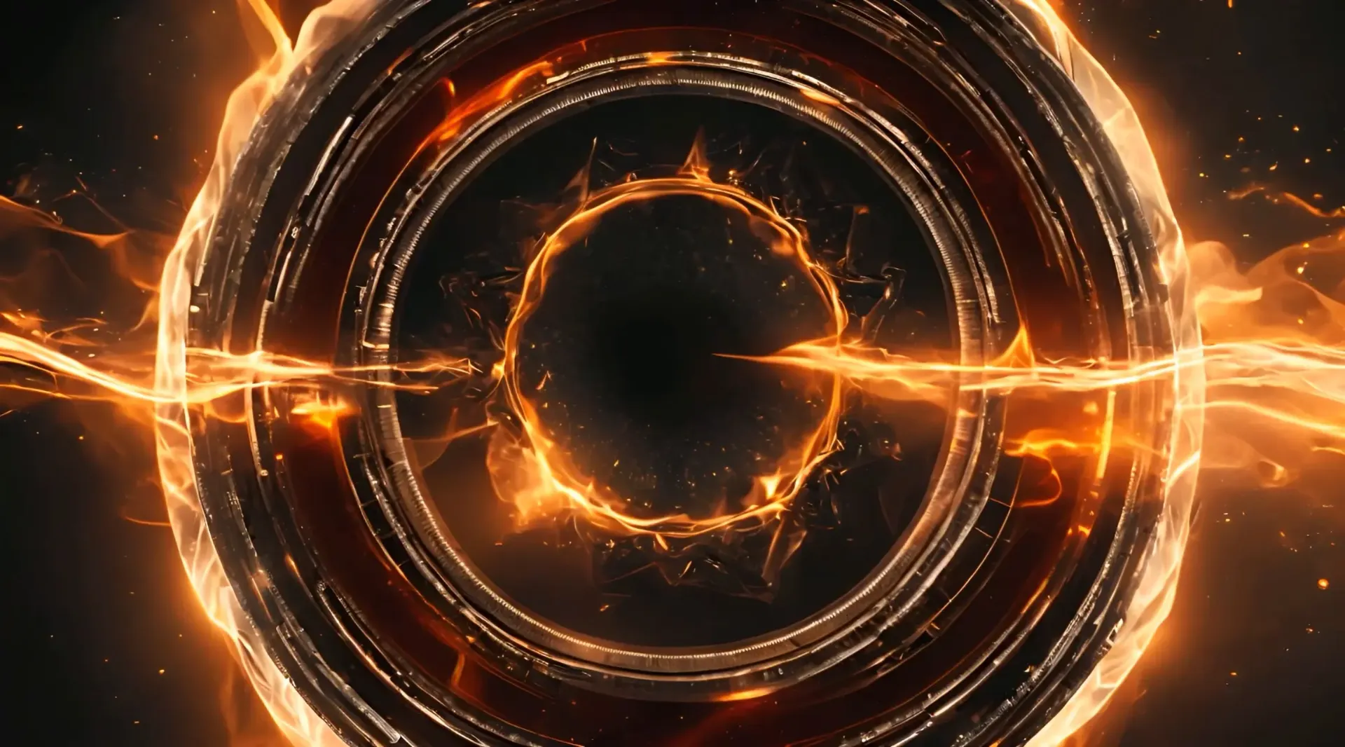 Fiery Portal Activation Cinematic Sci-Fi Background Video
